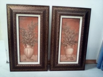 Set Of Framed Prints Depicting Potted Olive Plants