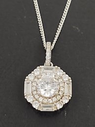 BEAUTIFUL STERLING SILVER CZ NECKLACE