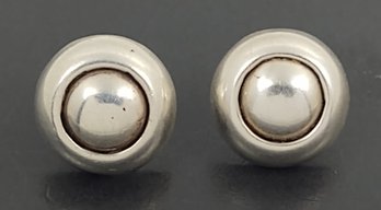 VINTAGE MEXICAN MODERINST STERLING SILVER BUTTON STYLE STUD EARRINGS