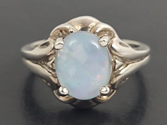 BEAUTIFUL STERLING SILVER OPAL DOUBLET RING