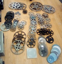 Collection Of Vintage Projector Reels - 71 Pieces - Mostly Metal - Others Plastic - In Mixed Sizes