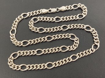 STERLING SILVER 5mm - 6mm CUBAN / FIGARO CROSSOVER LINK CHAIN NECKLACE