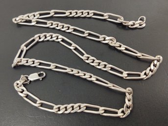 STERLING SILVER 6mm FIGARO LINK CHAIN NECKLACE