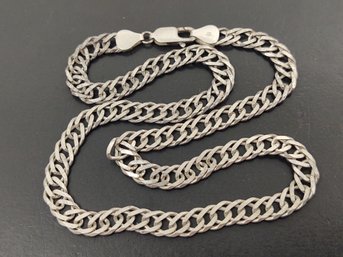 STERLING SILVER 7mm CUBAN LINK STYLE CHAIN NECKLACE