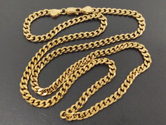 GOLD OVER STERLING SILVER 4mm CUBAN LINK CHAIN NECKLACE