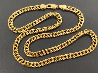 GOLD OVER STERLING SILVER 5mm CUBAN LINK CHAIN NECKLACE