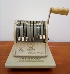 Vintage Paymaster Ribbon Writer Series 8000 With Key - The Paymaster Corp., Chicago, IL