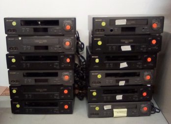 12 Sharp VCR Units - Models VC-H973 & H972 - 6 Units Power Up