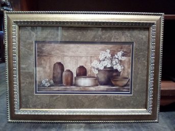 Still Life Print Double Matted In Gold Colored Wood Frame     PD/WA-D