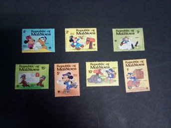Walt Disney Colorful Characters 1976 - Republic Of Maldives Stamps - 7 Count    A3/27
