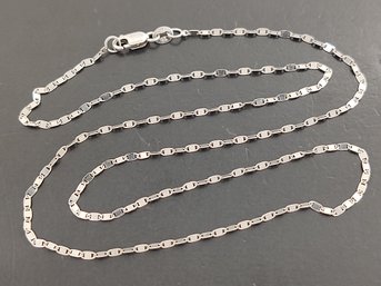 BEAUTIFUL 14K WHITE GOLD SMALL MARINER LINK NECKLACE