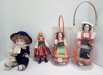 Four Collectible Dolls - 2 Magis From Italy, 1 Wood Polish Doll & 1 Porcelain From Italy PD/E3