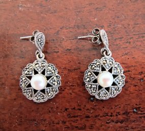 Sterling Silver Earrings With Filigree Design