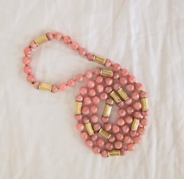 Beautiful Vintage Pink Stone Necklace