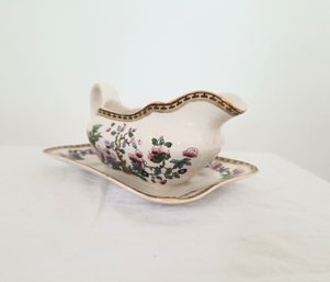Vintage English Solian Ware Sauce Boat And Plate. See Other Matching Pieces
