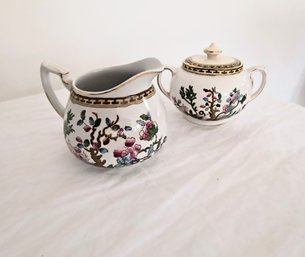 Vintage English Solian Ware Sugar Bowl And Creamer. See More Pieces In This Auction