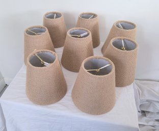 Set Of New Burlap Fabric Chandelier Lamp Shades Set Of Eight