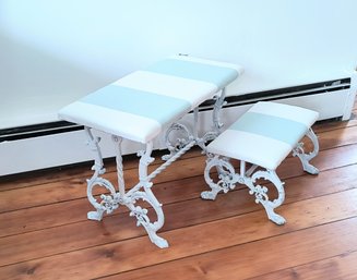 Vintage Wrought Iron Nesting Benches Or Tables