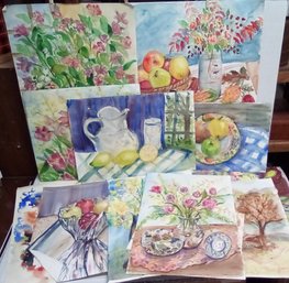 20 Original Watercolor Art Pictures, One Or More Signed By Katonah, NY Artist, Jean Carrozza  DC/WA-D