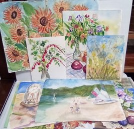 20 Original Watercolor Art Pictures One Or More Signed By Katonah, NY Artist, Jean Carrozza  DC/WA-D