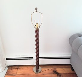 Mid-century Turned Wood Floor Lamp