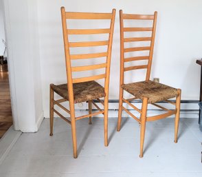 Pair Of Italian 1970s Ladderback Chairs