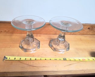 Early 20th Century Pair Of Pressed Glass Candlesticks