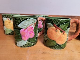 Six Made In Japan Crackle Glaze Mugs - See Matching Dessert Plates In The Same Sale