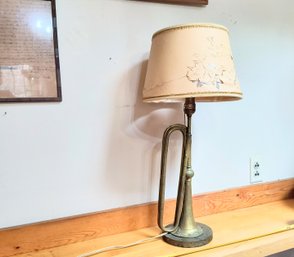 Antique Brass Trumpet Table  Lamp