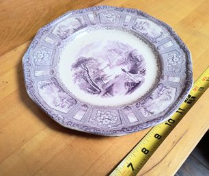 19th Century Purple And White Shallow Bowl