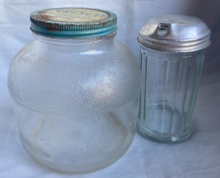 Vintage Crisco Jar And Sugar Dispenser
