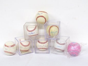 A Grouping Of Autographed Baseballs, Some With COA