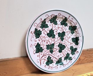 Vintage Platter With Grape Leaves Motif