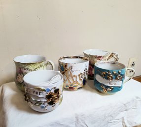 Painted And Gilded Vintage Teacups