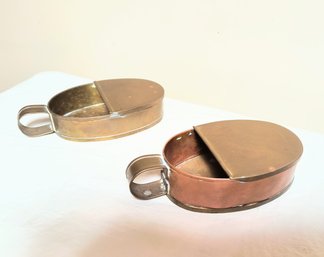 Pair Of Antique Brass And Copper Containers