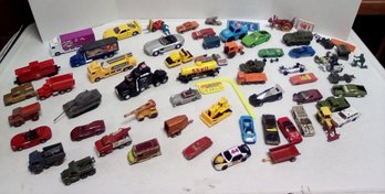 Over 50 Vintage Mixed Toy Cars - 1960s & Up Including Matchbox, Husky, Corgi Jr., Hot Wheels, Mattel    212/E1