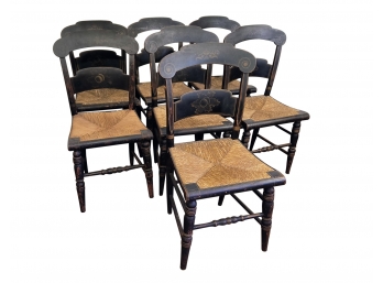 Antique Hitchcock Chairs - Set Of Seven