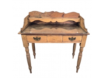 Beautifully Weathered Antique Rustic Stripped Pine Desk