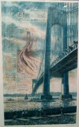 Tom Matt Framed Artist's Proof - New York Sun -  The Verrazano Bridge - Hand Signed In Pencil  TA-WA-C