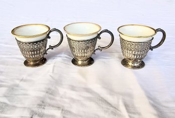 Sterling Silver Antique Egg Cups Made In Germany