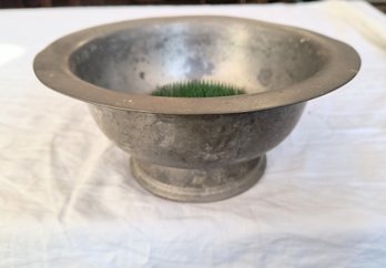 Antique Bowl In Thick Heavy Pewter