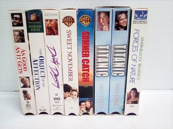 8 VHS Movies - Titanic, As Good As It Gets, Object Of My Affection, Dirty Dancing, ESPN Bloopers & More RD/C3
