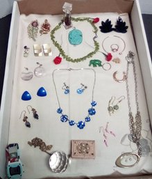 Jewelry Collection &  Hypnose Perfume, Pins, Necklaces Including Chicos, Earrings, Pendants, Shark Watch TA/D3