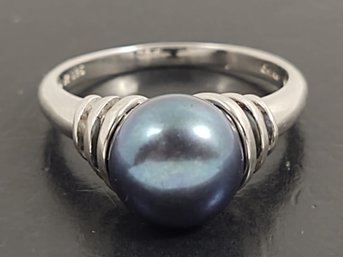 STUNNING VINTAGE STERLING SILVER TAHETIAN PEARL RING