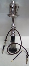Previously Used & Enjoyed Hookah Pipe System With Glass Base & Total Height Of 30-3/4 Inches       RC/CVBK-a