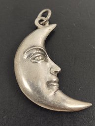 VINTAGE DESIGNER KIESELSTEIN BSK STERLING SILVER MAN IN THE MOON FACE PENDANT