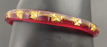 ANTIQUE VICTORIAN RED GLASS BANGLE BRACELET