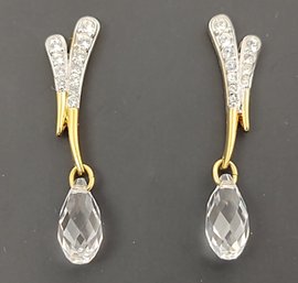 VINTAGE DESIGNER SWAROVSKI CRYSTAL DROP EARRINGS