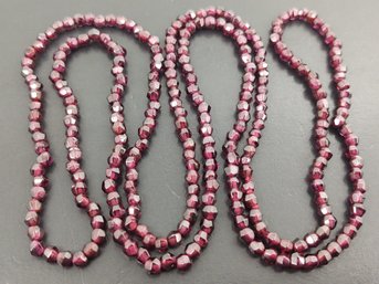 FACETED NATURAL GARNET BEADED NECKLACE