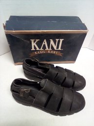 Karl Kani Rugged Leather Mens Sandals Size 12 In Black, SN4567    JohB/B1